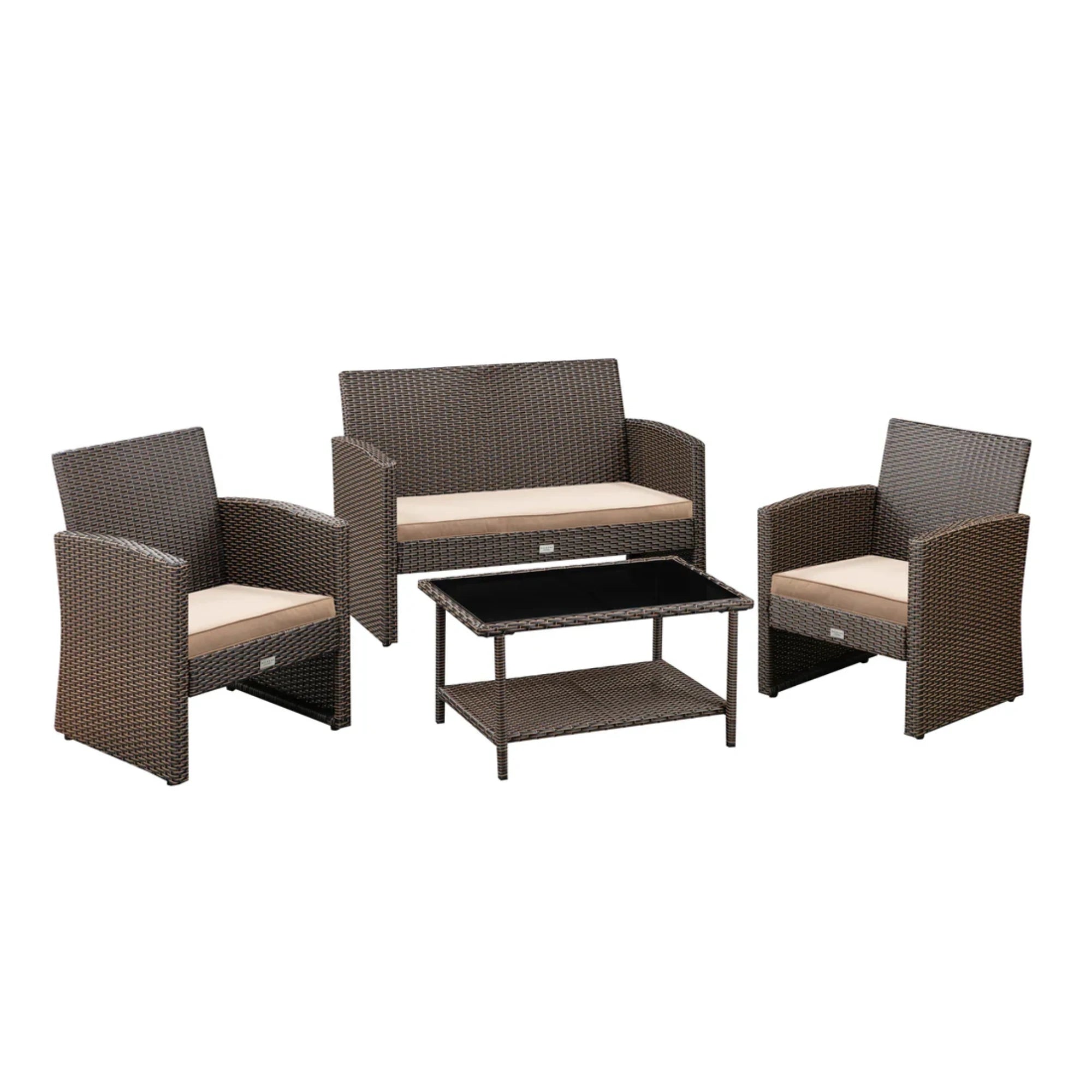 Well Traveled Living Ashville Wicker Patio Set | Novaselectes