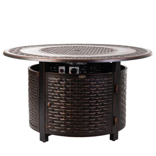 Well Traveled Living Bellante Woven Aluminum Propane Fire Pit | Novaselectes