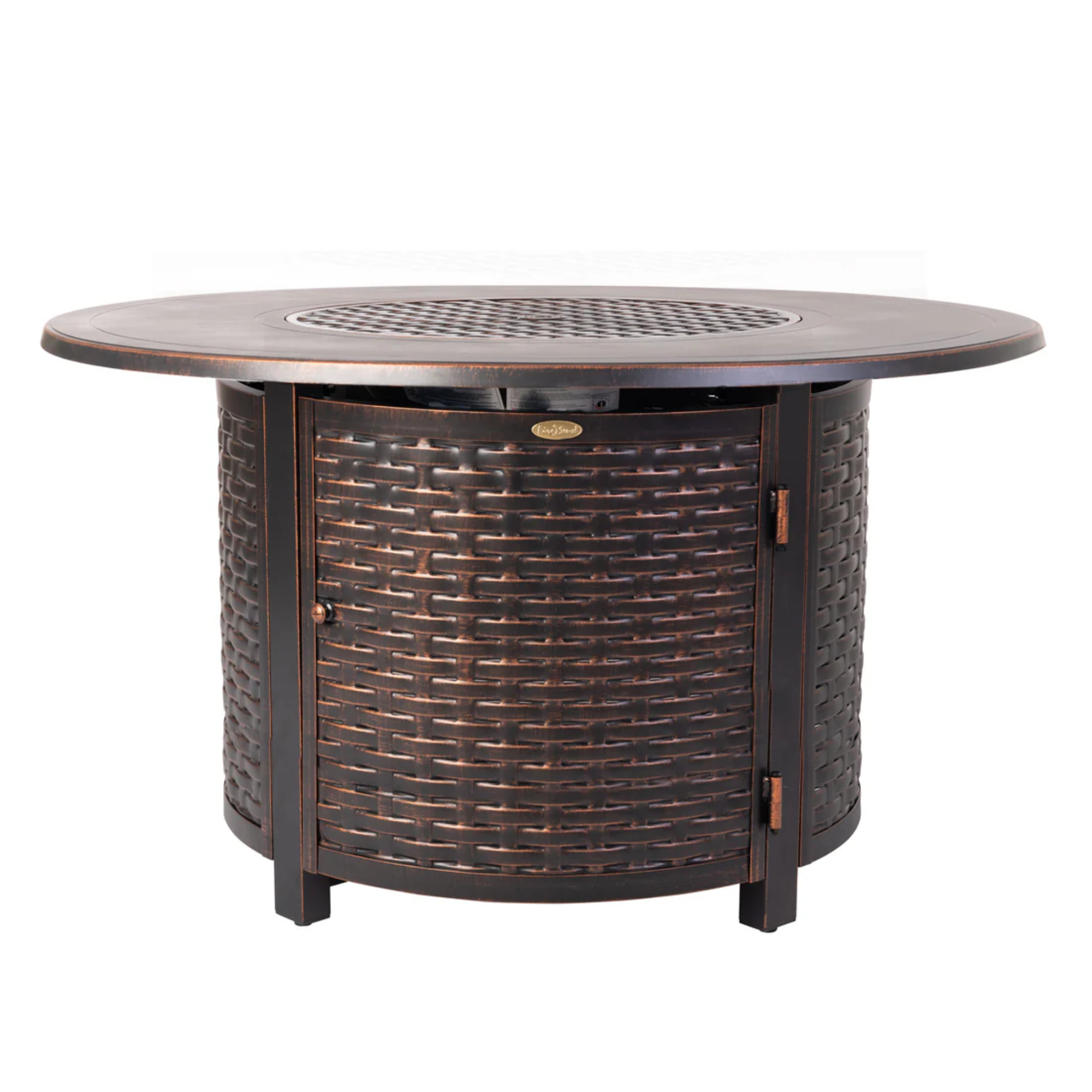 Well Traveled Living Florence Woven Aluminum Propane Fire Pit | Novaselectes
