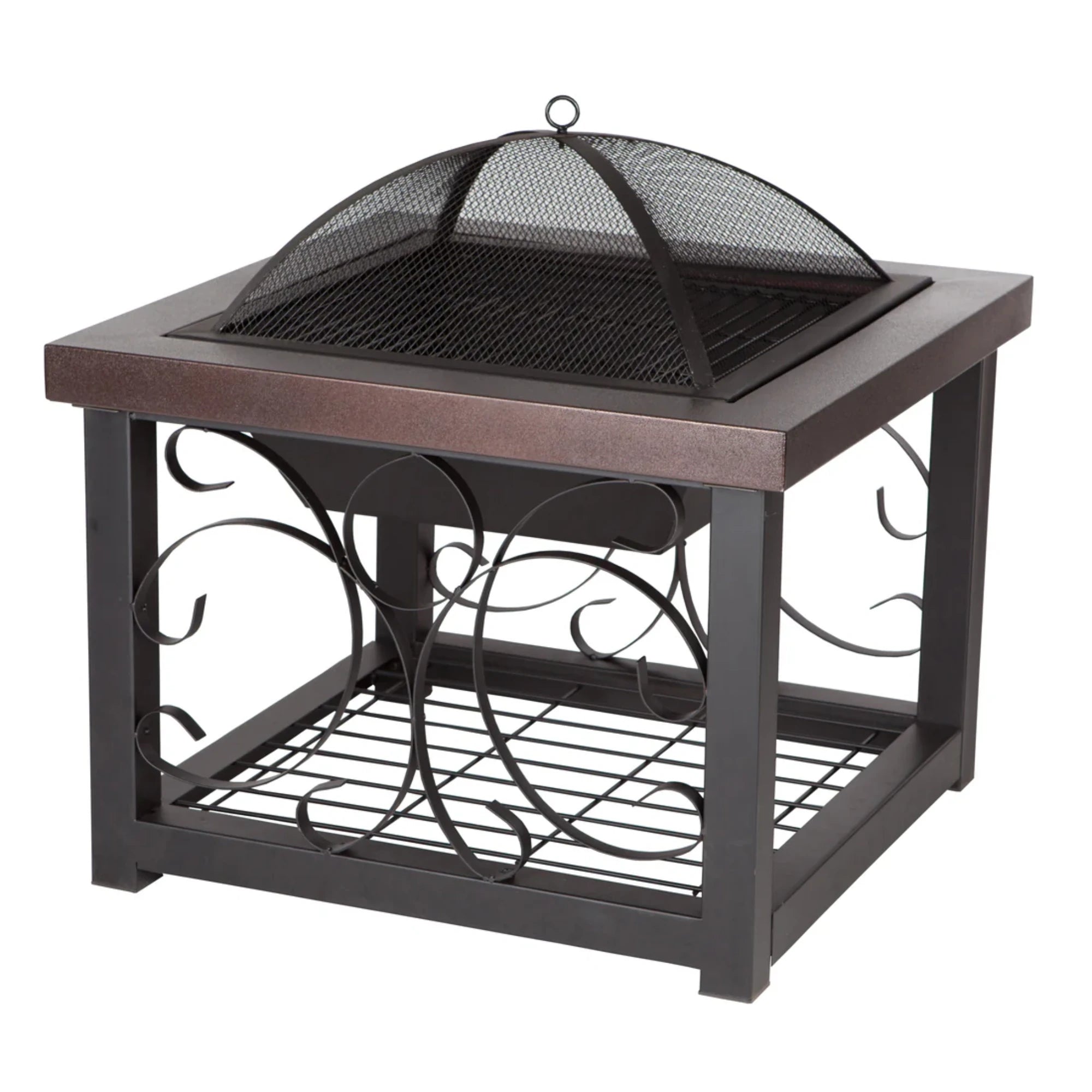 Well Traveled Living Hammer Tone Bronze Finish Cocktail Table Fire Pit | Novaselectes