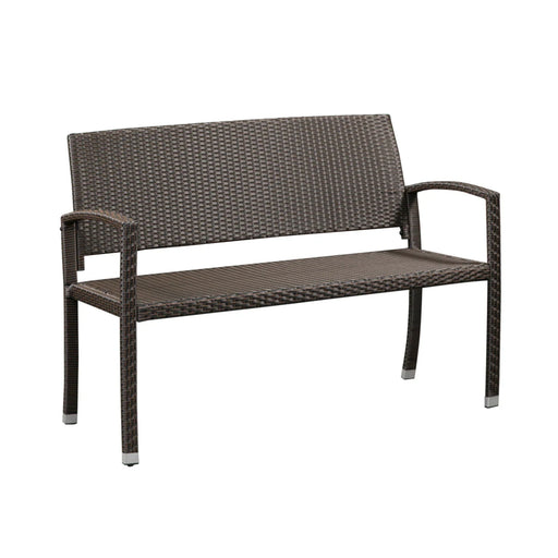 Well Traveled Living Miles Patio Bench in Mocha Wicker | Novaselectes