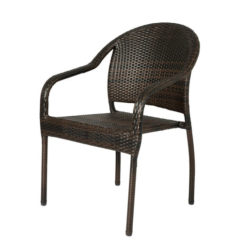 Well Traveled Living Rhodos Café Chair in Mocha All-weather Wicker Set | Novaselectes
