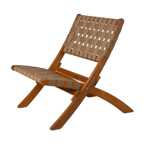 Well Traveled Living Sava Folding Chair in Brown Webbing | Novaselectes