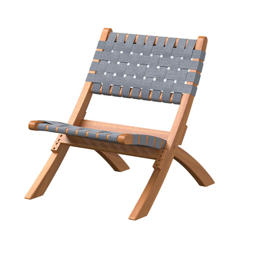 Well Traveled Living Sava Folding Chair in Warm Gray Webbing | Novaselectes