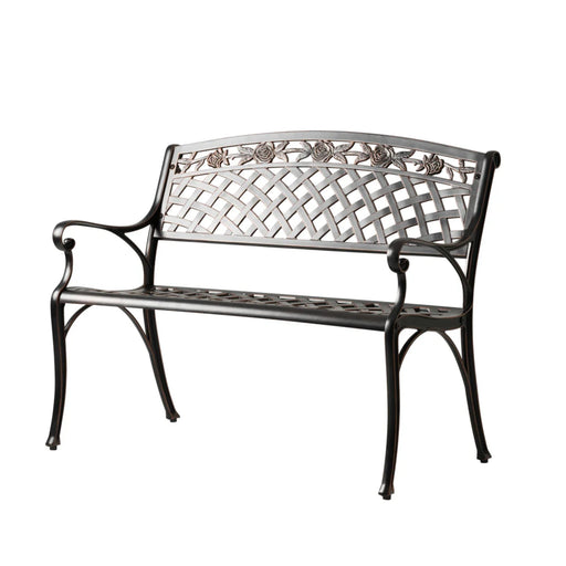Well Traveled Living Scarlet Aluminum Patio Bench in Antique Bronze | Novaselectes