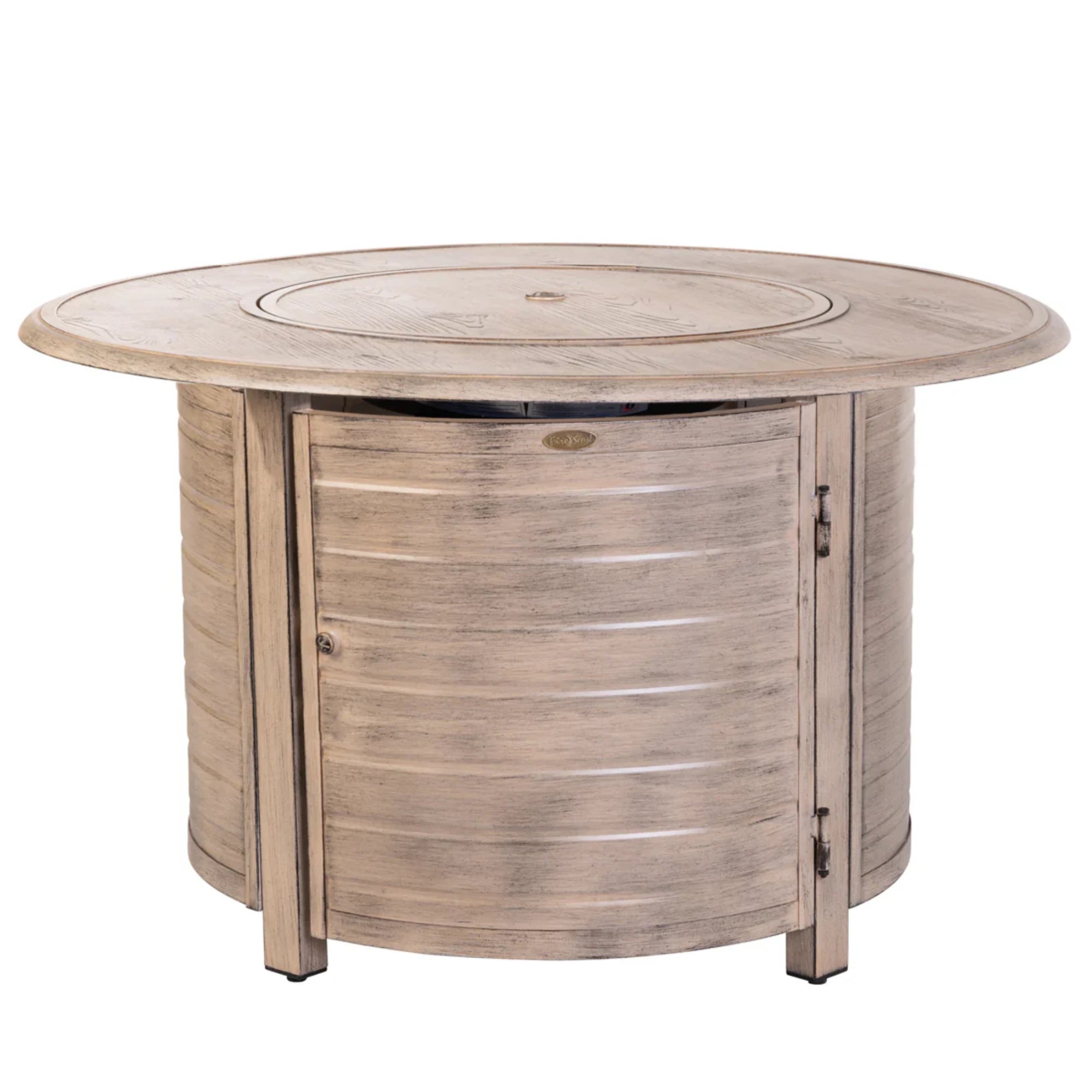Well Traveled Living Thatcher Round Propane Fire Pit in Driftwood | Novaselectes