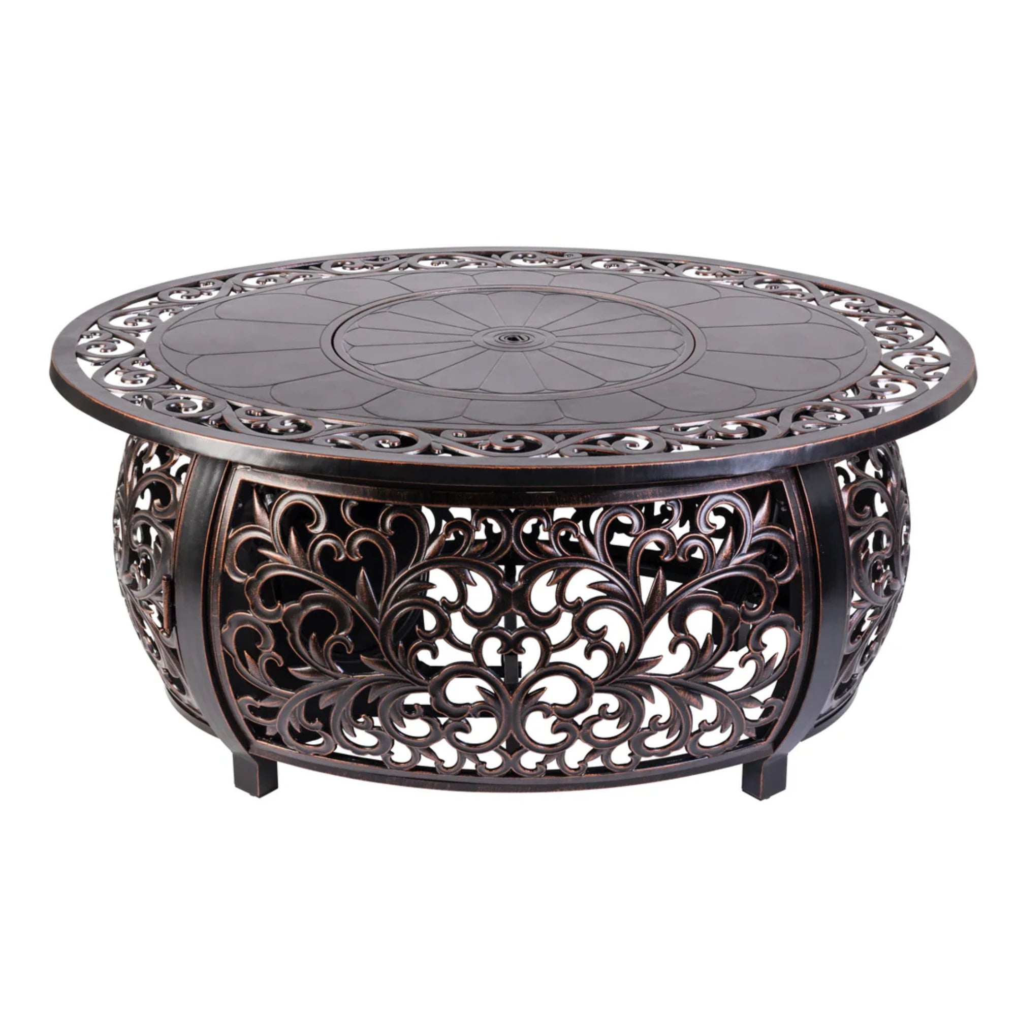 Well Traveled Living Toulon Oval Aluminum Propane Fire Pit | Novaselectes