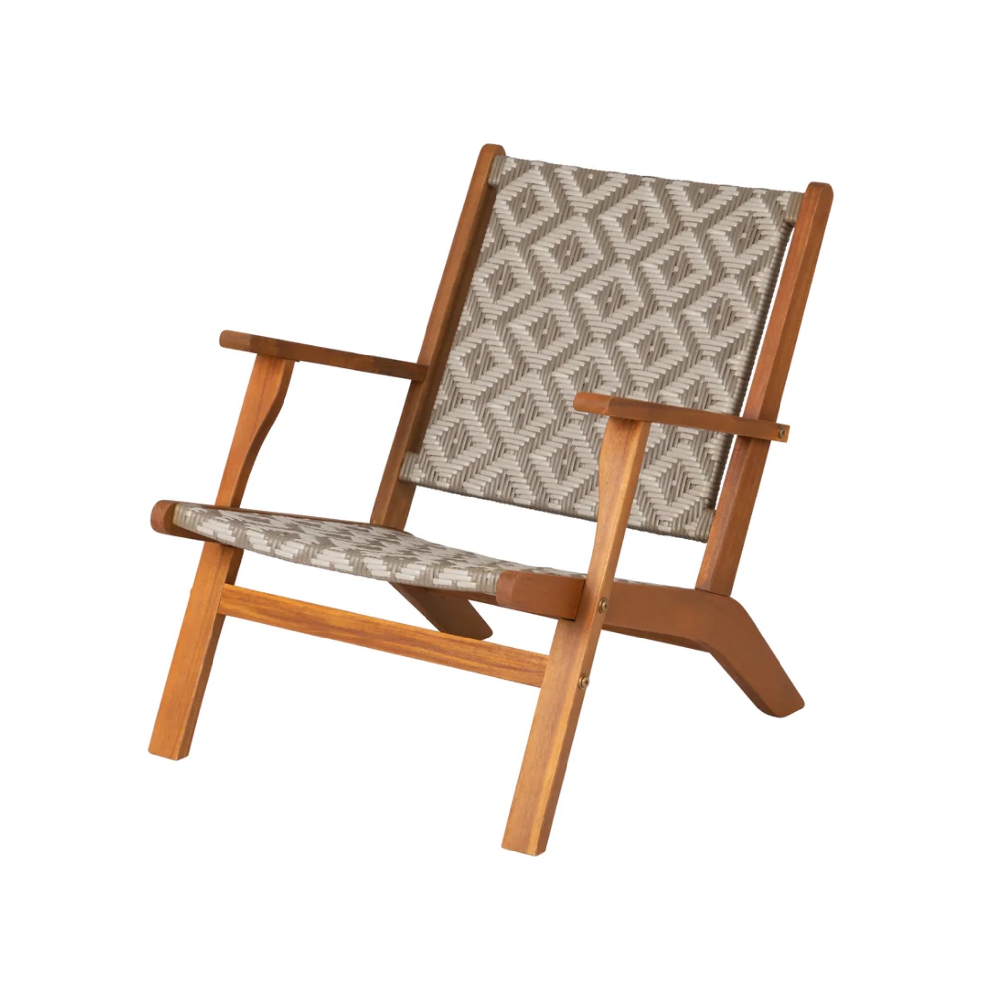 Well Traveled Living Vega Natural Stain Outdoor Chair in Diamond-Weave Wicker | Novaselectes