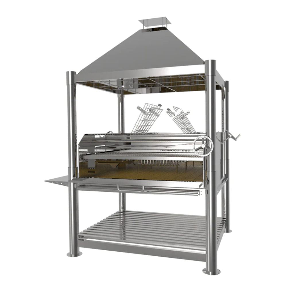 Tagwood BBQ22SS Argentine Wood Fire & Charcoal Freestanding Grill - "The Larger Beast" | Novaselectes
