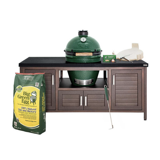 Big Green Egg Charcoal Large Grill in 72-inch Modern Farmhouse Table Package | Novaselectes