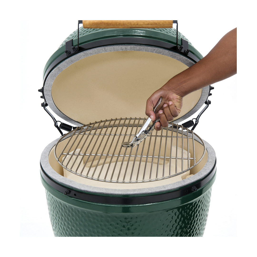 Big Green Egg Charcoal Large Grill in 72-inch Modern Farmhouse Table Package | Novaselectes