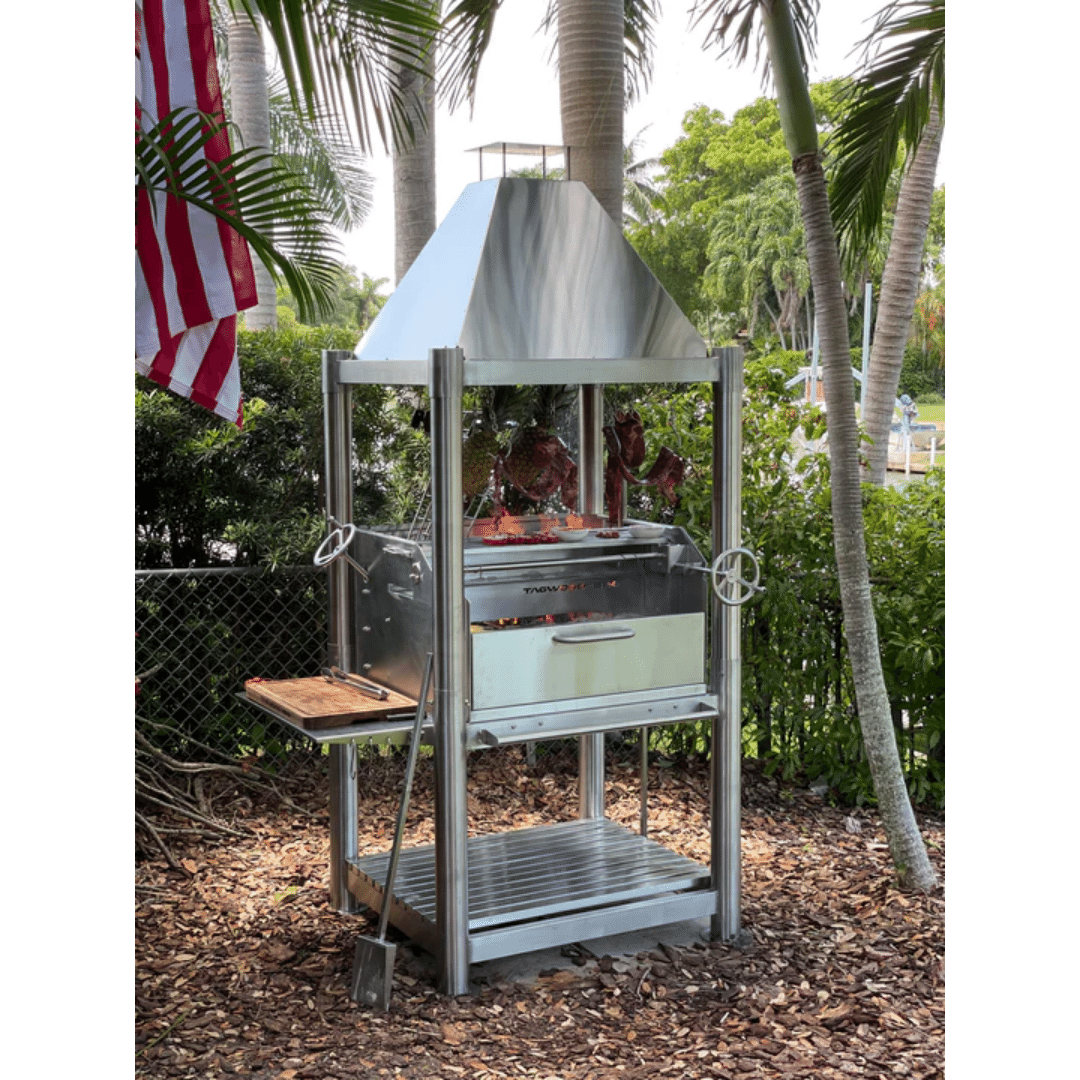 Tagwood BBQ02SS Premium Freestanding Santa Maria Argentine Grill Stainless Steel - "The Beast"