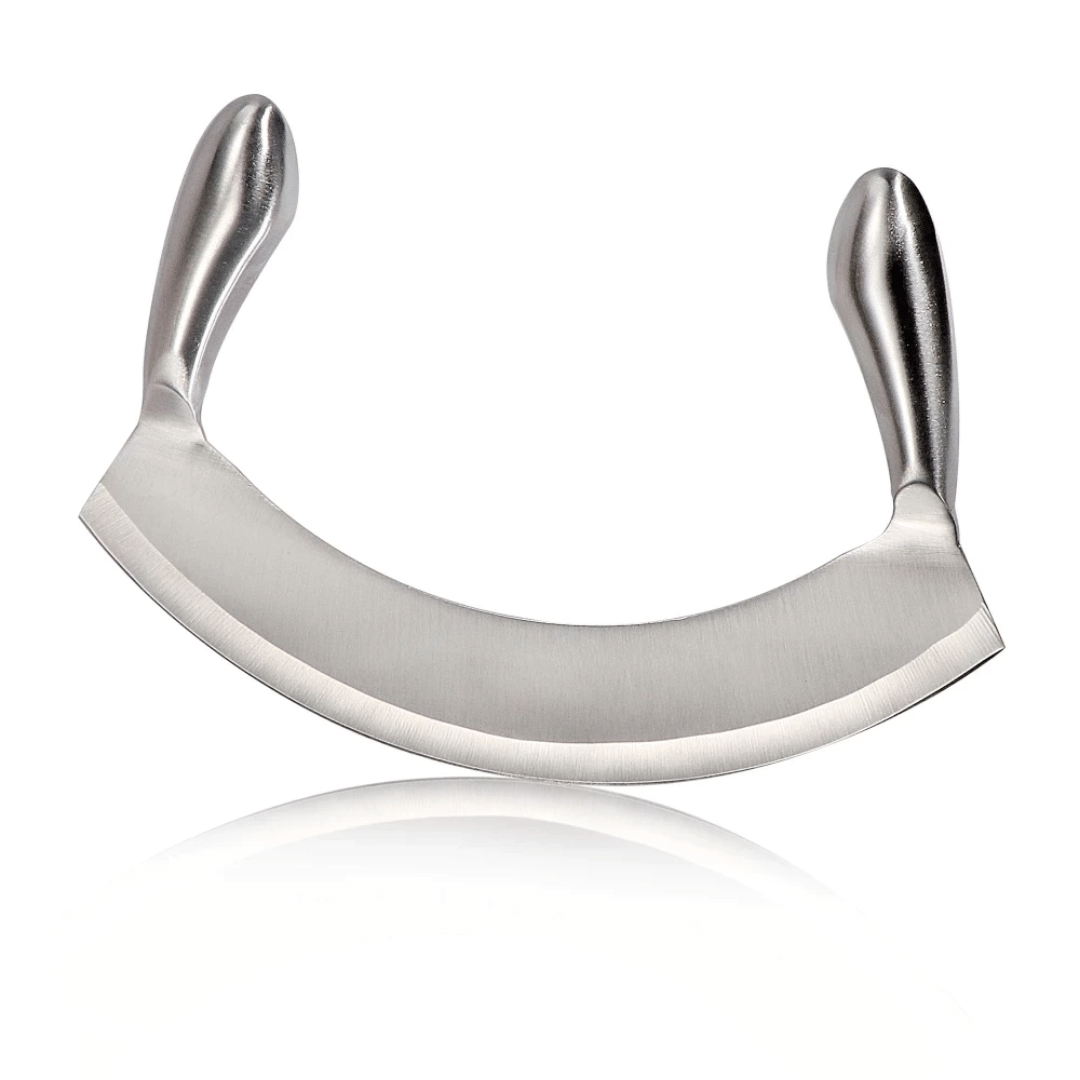 8.5'' STAINLESS STEEL MEZZALUNA KNIFE PIZZA CUTTER Novaselectes