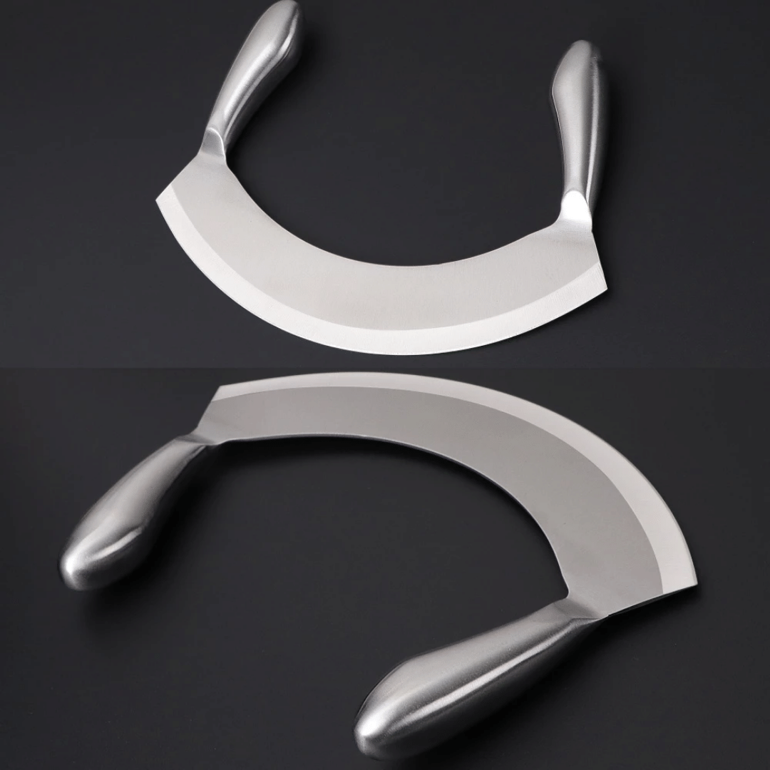 8.5'' STAINLESS STEEL MEZZALUNA KNIFE PIZZA CUTTER Novaselectes