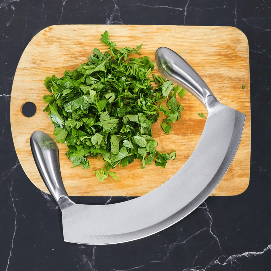 8.5'' STAINLESS STEEL MEZZALUNA KNIFE PIZZA CUTTER Novaselectes