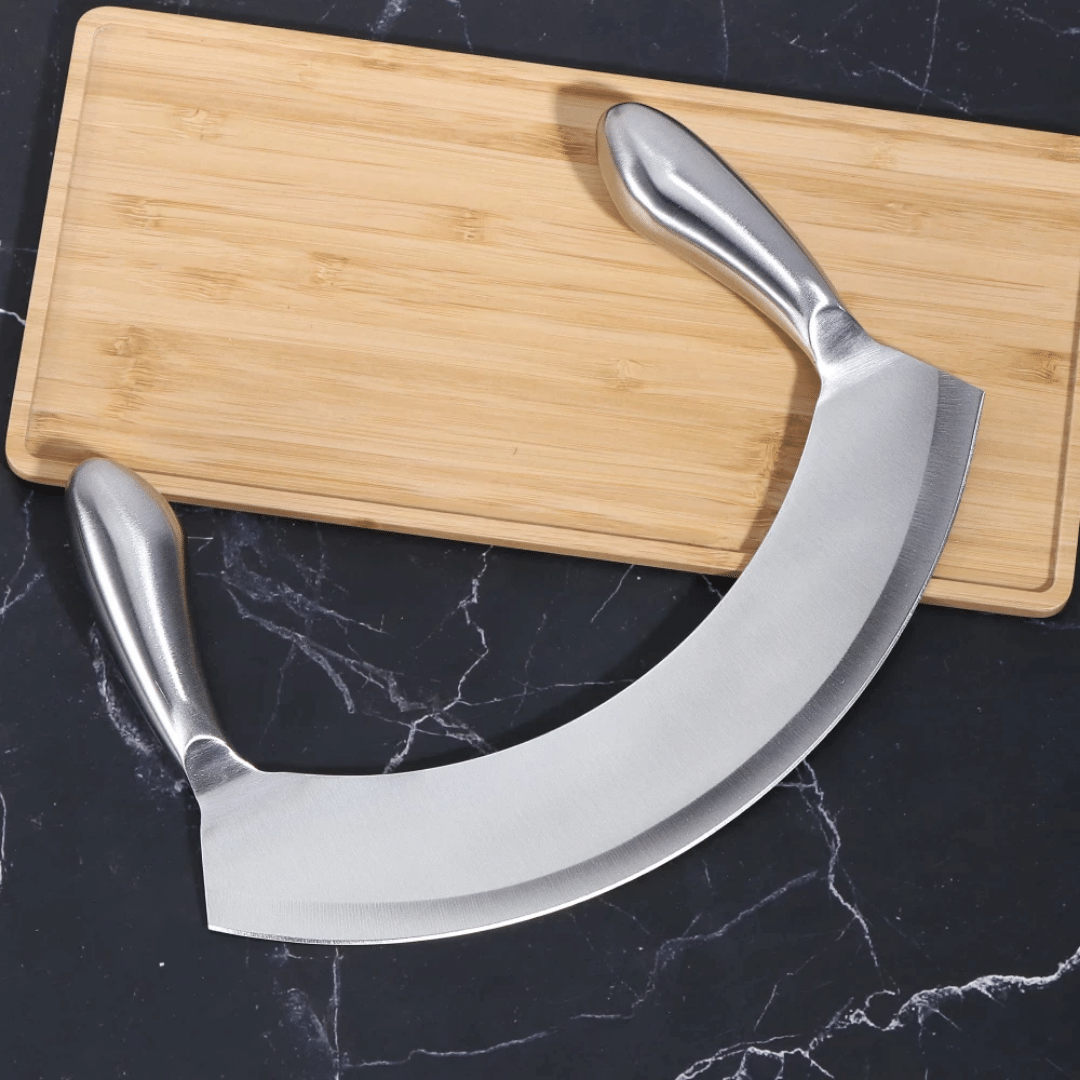 8.5'' STAINLESS STEEL MEZZALUNA KNIFE PIZZA CUTTER Novaselectes