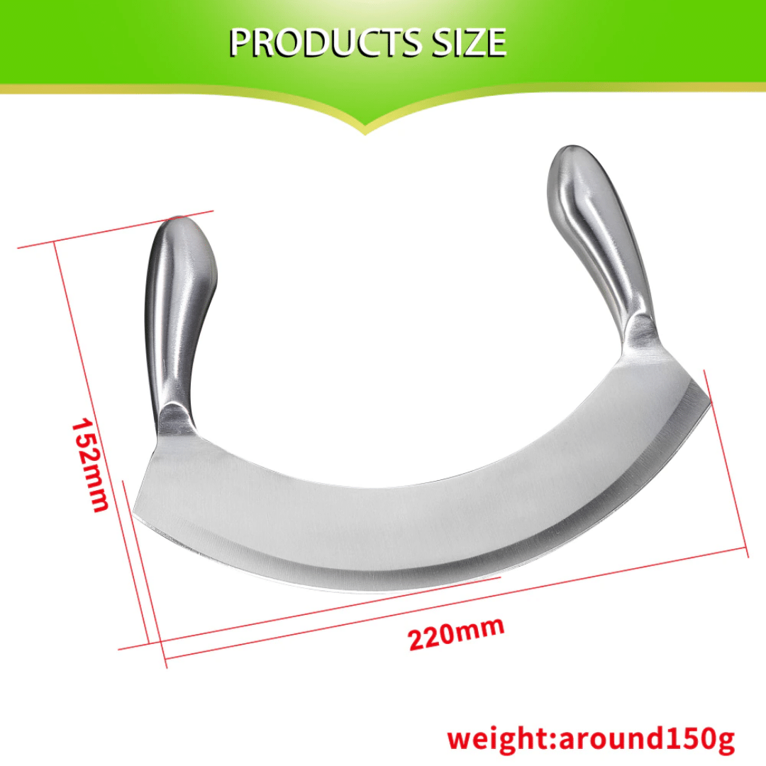 8.5'' STAINLESS STEEL MEZZALUNA KNIFE PIZZA CUTTER Novaselectes