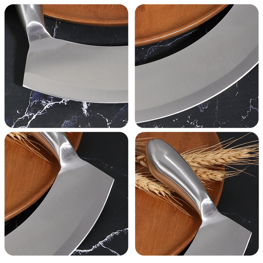 8.5'' STAINLESS STEEL MEZZALUNA KNIFE PIZZA CUTTER Novaselectes